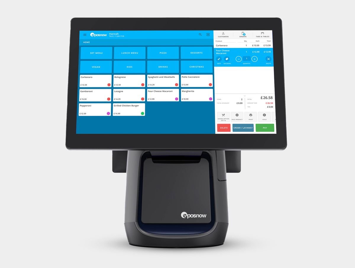 Epos Now Duo touchscreen till set up for a restaurant